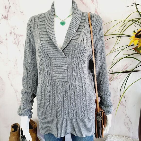 Appleseeds wool blend cable knit sweater - Picture 2 of 7